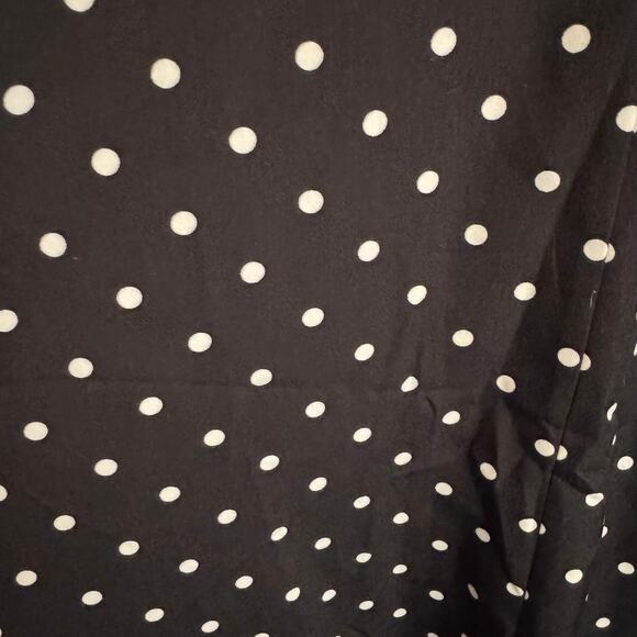 Abbott Elementary Polka Dot Dress Black Front Button Back Zip 3/4 Sleeve Sz M - Picture 3 of 6